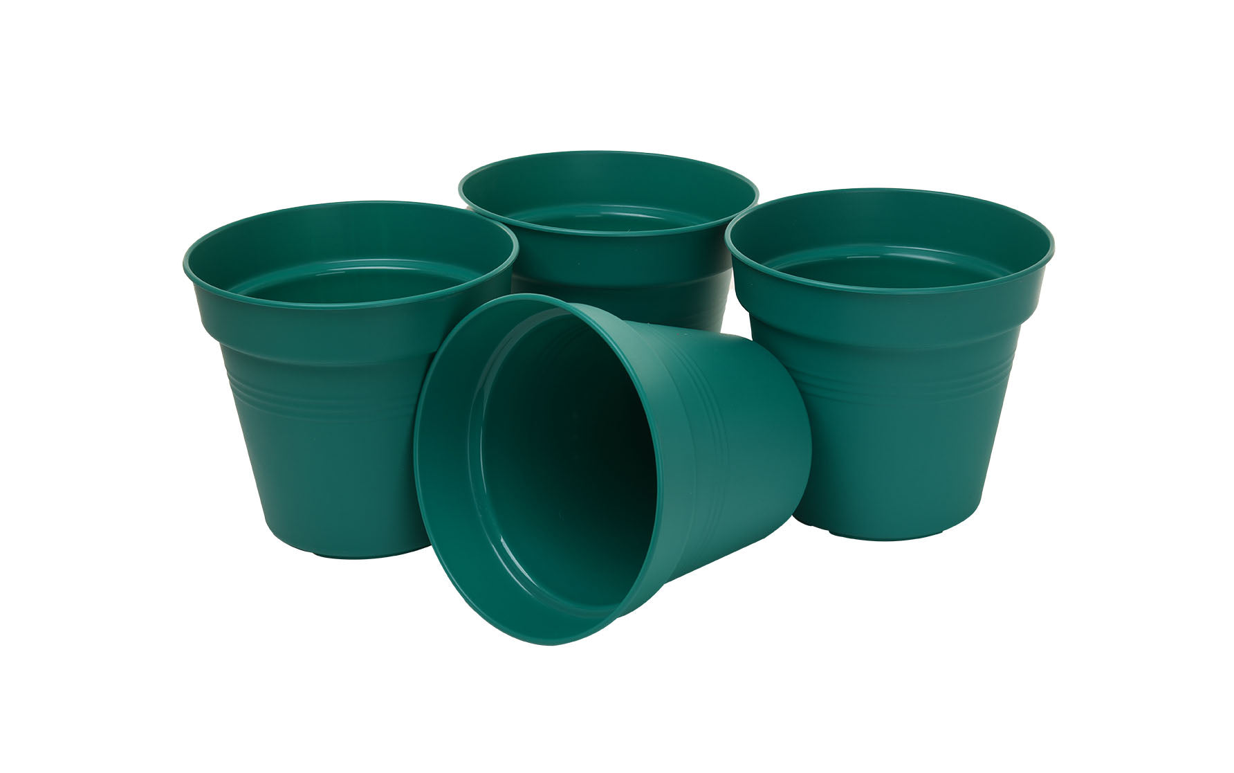 Pots de Jardin Rond avec plat circulaire (15cm, Lot de 4)