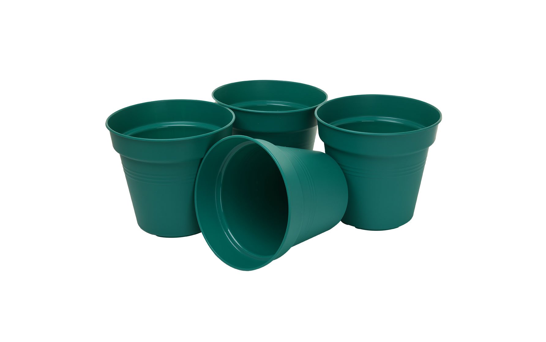 Pots de Jardin Rond avec plat circulaire (13cm, Lot de 4)