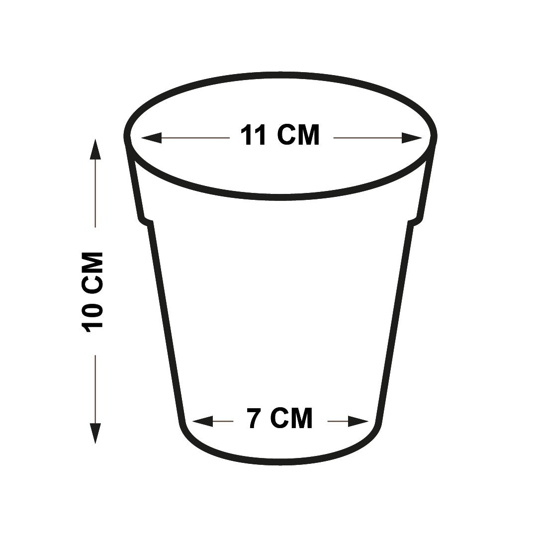Pots de Jardin Rond avec plat circulaire (11cm, Lot de 4)