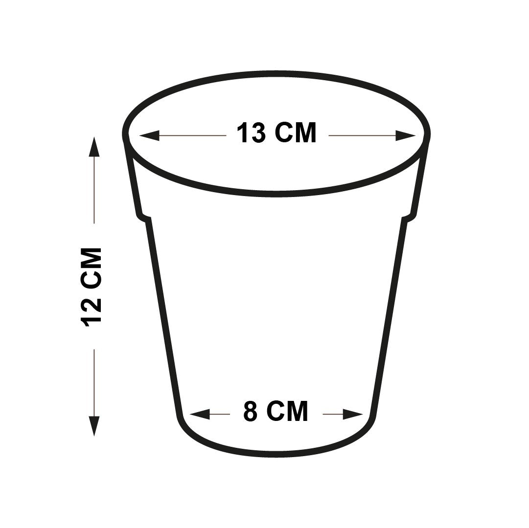 Pots de Jardin Rond avec plat circulaire (13cm, Lot de 4)