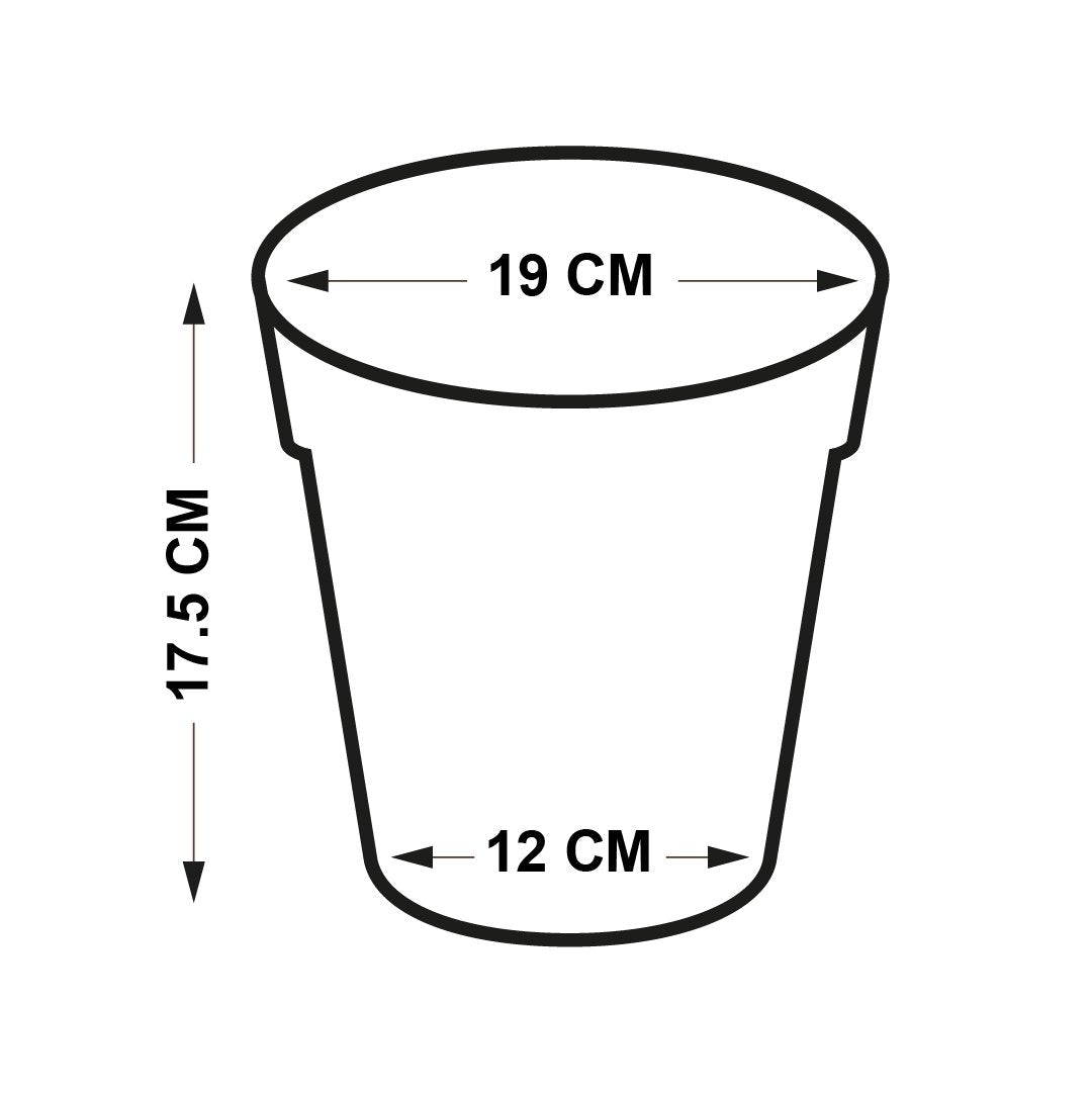 Pots de Jardin Rond avec plat circulaire (19 Cm, Lot de 4)
