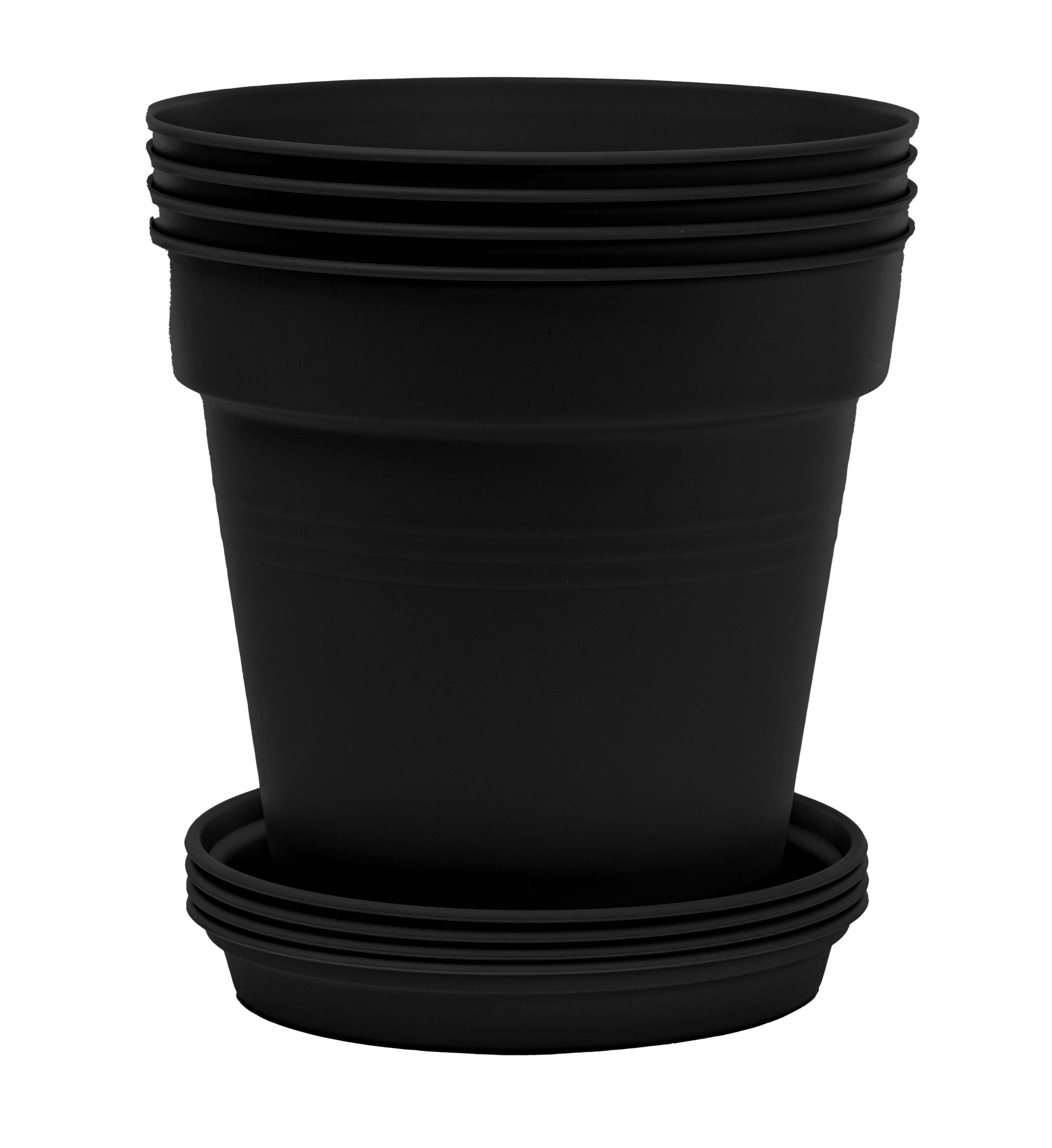Pots de Jardin Rond avec plat circulaire (19 Cm, Lot de 4)