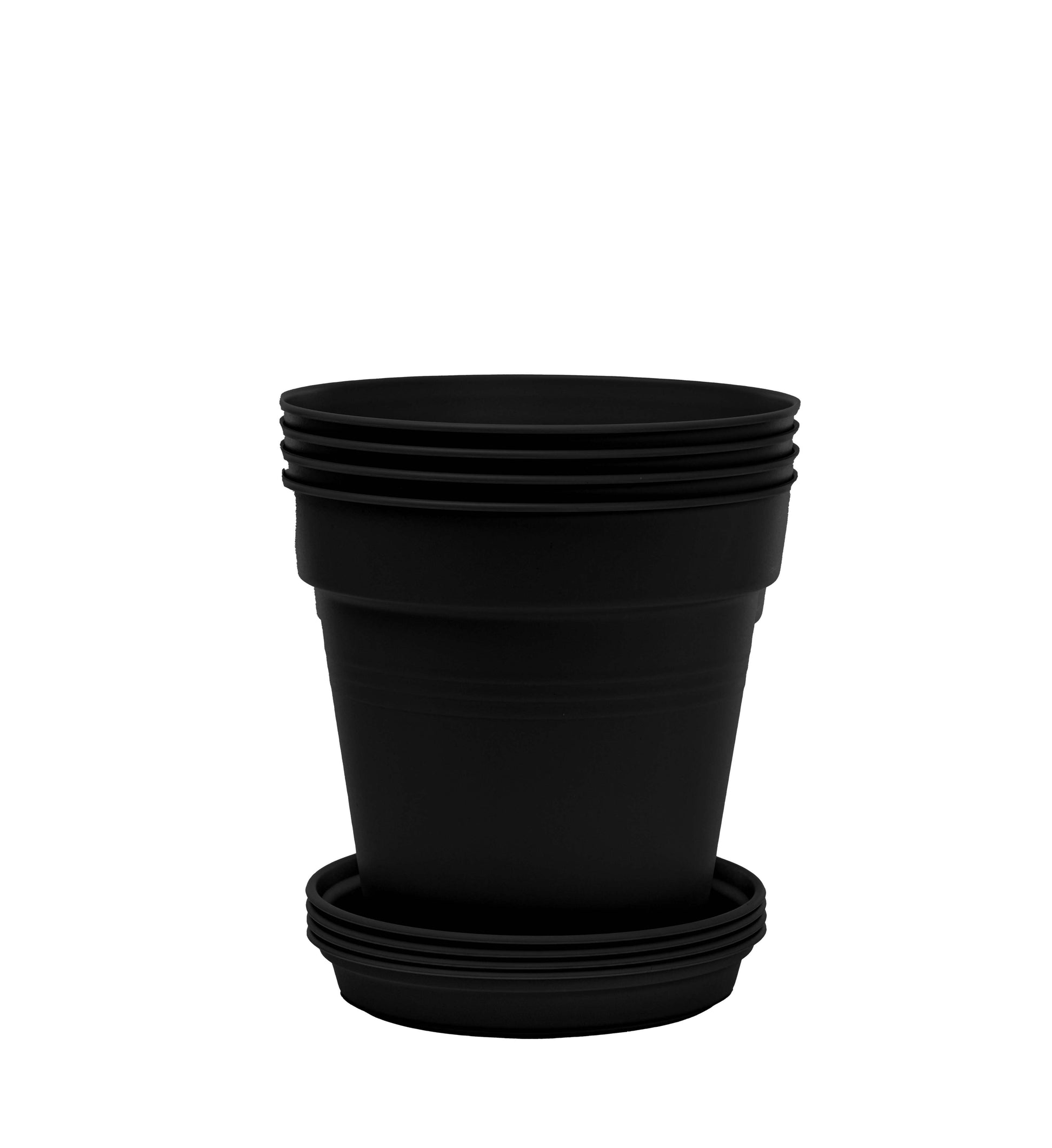 Pots de Jardin Rond avec plat circulaire (11cm, Lot de 4)