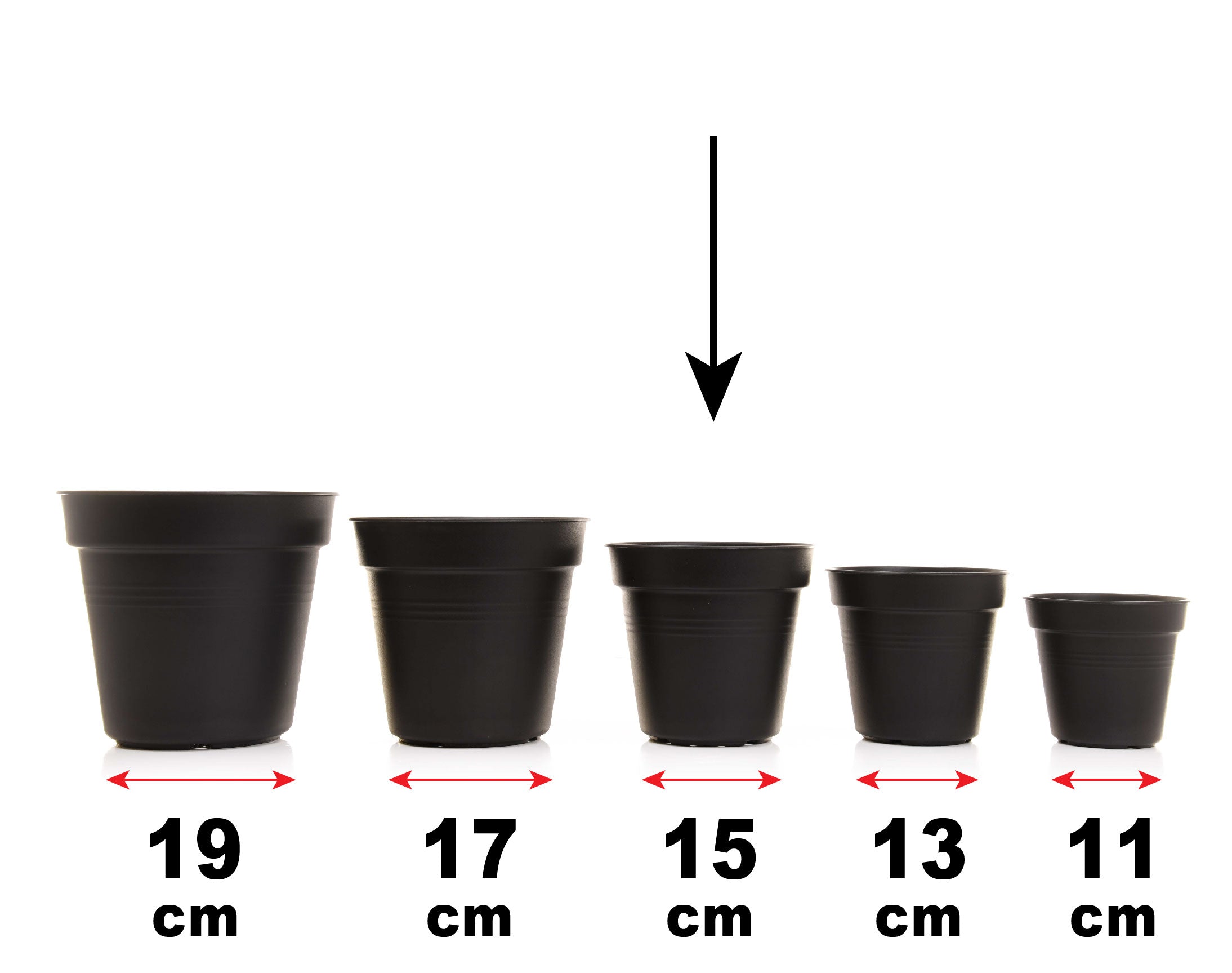 Pots de Jardin Rond avec plat circulaire (15cm, Lot de 4)